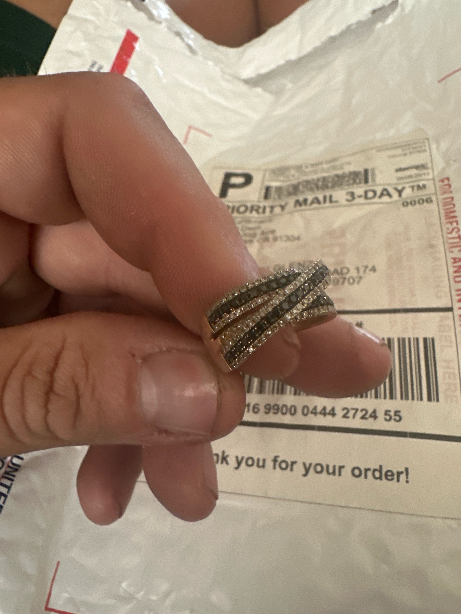 Submitted photo of Multi-row crossover diamond ring
