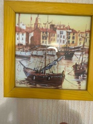 Framed Port of St. Tropez Painting or Print