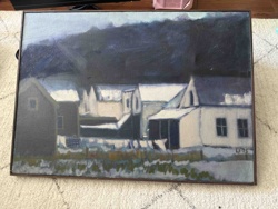 Winter Landscape with Village Painting