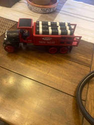True Value Die-Cast Toy Truck with Barrels
