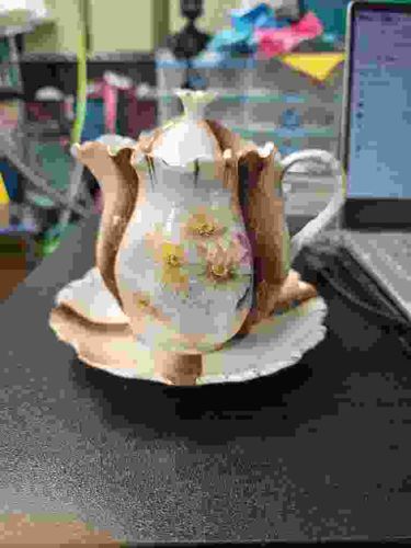 Vintage Hand-Painted Porcelain Shaving Scuttle