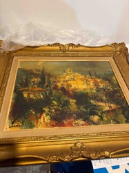 Impressionistic European Village Landscape Painting, Signed 'Lannu'