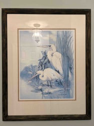 Framed Egret Print by Ellen Snyder (1986)