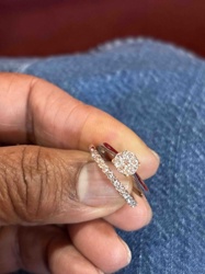 Diamond Ring Set (Engagement and Eternity Style Band)