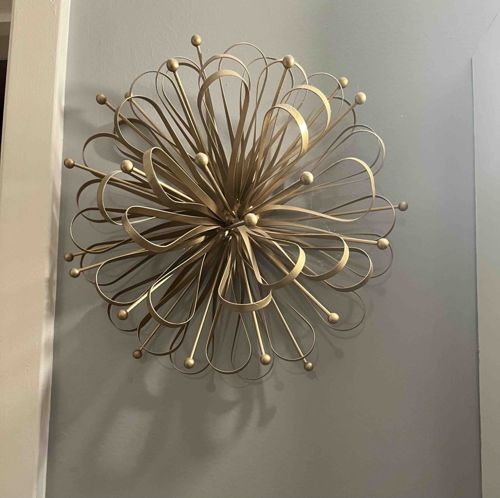 Mid-Century Modern Style Gold Metal Wall Art Sculpture