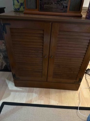 Two-Door Wooden Cabinet with Louvered Doors