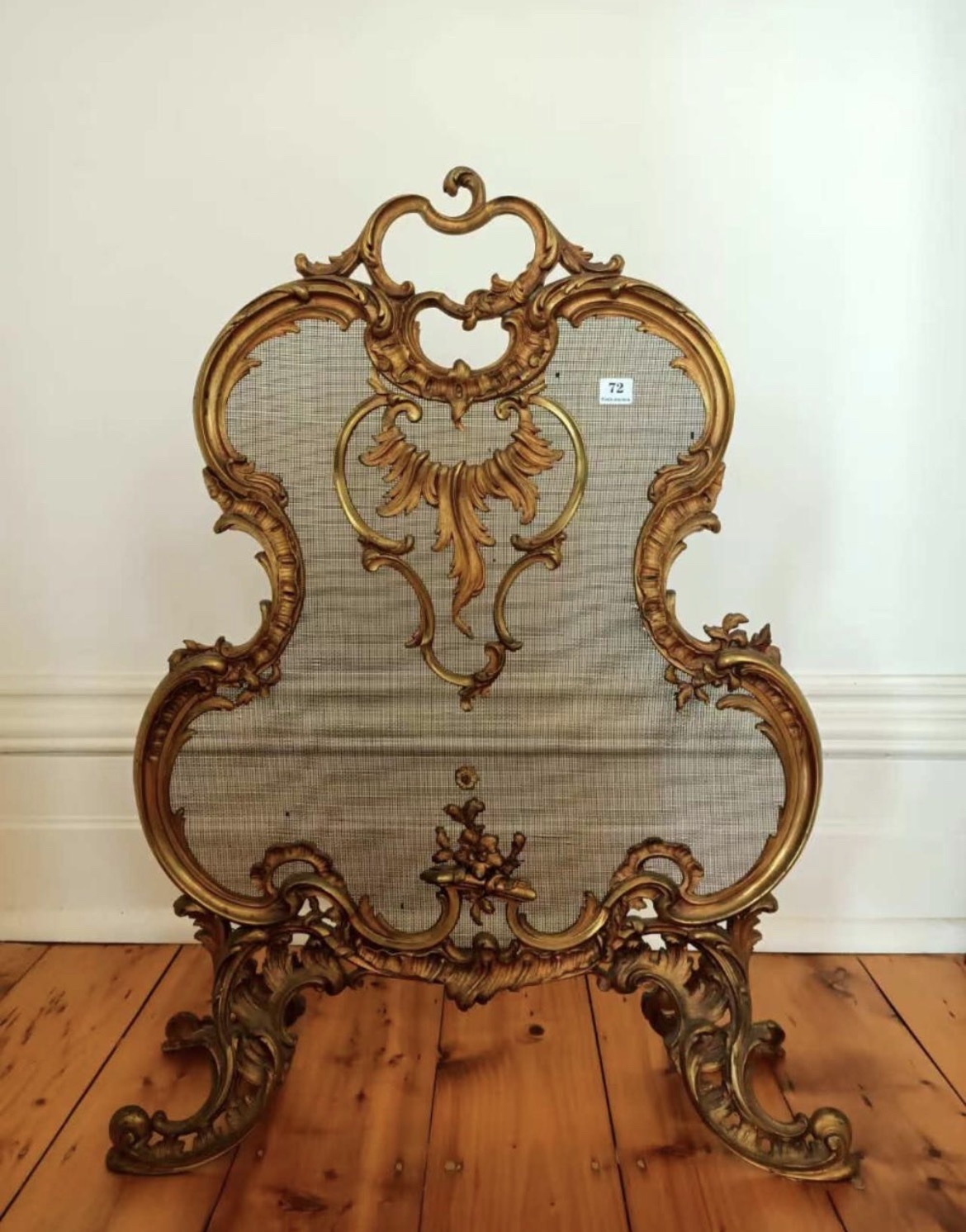 Submitted photo of Rococo Revival gilt bronze fireplace screen