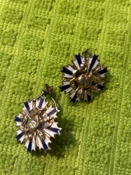 Pair of Enamel and Gilt Military-Style Insignia