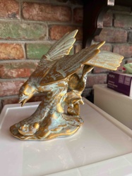 Gilded Verdigris-Finish Bird Figurine