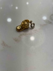Gold Boot Charm with Spring Ring Clasp