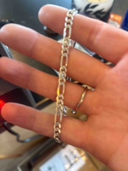 Sterling Silver Figaro Chain Bracelet