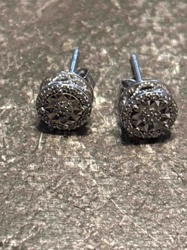 Halo Diamond Cluster Stud Earrings