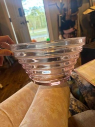 Pink Depression Glass Ribbed Mixing Bowl