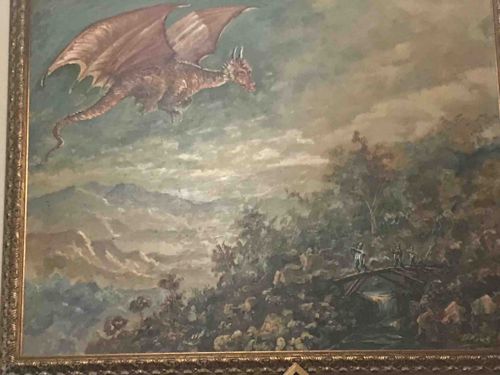 Dragon and Landscape Oil Painting