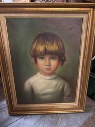 Oil Painting: Portrait of a Young Boy with Bowl Cut