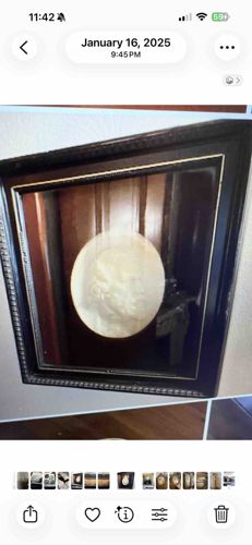 Framed Parian Ware Portrait Bas-Relief Medallion