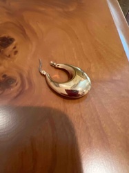 Gold-Tone Crescent Hoop Earring