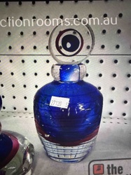 Art Glass Perfume Bottle with Circular Stopper