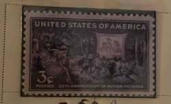 50th Anniversary of Motion Pictures 3-cent Stamp