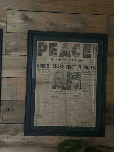 Framed The Shreveport Times 'PEACE!' Edition Newspaper
