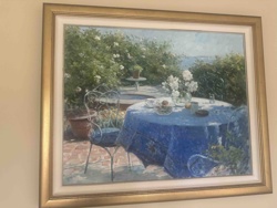 Garden Patio Seascape Painting