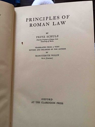 Principles of Roman Law by Fritz Schulz