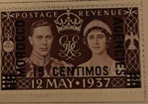 Postage Stamp: Morocco Agencies, King George VI & Queen Elizabeth, 12 May 1937