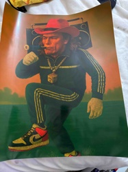 Surreal Cowboy-Rapper Boombox Figure Art Print