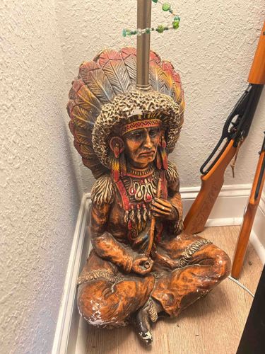 Native American Chief Figural Lamp Base