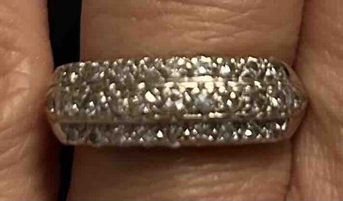 14K White Gold Diamond Band Ring