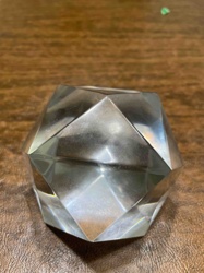 Faceted Clear Glass Geometric Sculpture / Paperweight