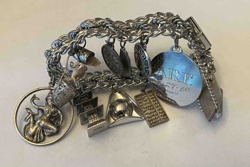 Vintage Silver Charm Bracelet with Engraved 'BARF' Charm