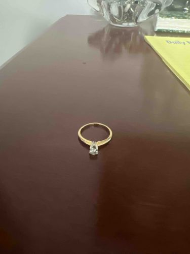 Yellow Gold Solitaire Pear-Cut Diamond Ring