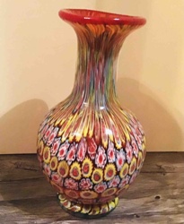 Murano Millefiori Art Glass Vase