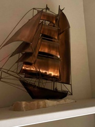Metal Sculpture of a Clipper Ship