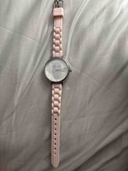 Ladies' Owl Dial Wristwatch with Pink Silicone Band