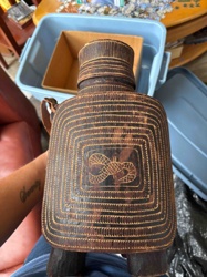 Hand-Carved Wooden Flask or Canteen