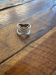 Two-Tone Crossover Clear Stone Ring