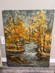 Autumn River Landscape Oil Painting by Suresh