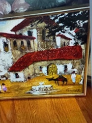 Textured Painting of a Mediterranean/Village Scene