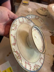 Nippon Hand-Painted Porcelain Pedestal Plate