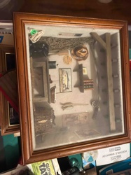 Vintage Fishing Themed Shadow Box Diorama