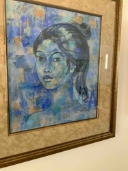Portrait of a Woman in Blue Tones