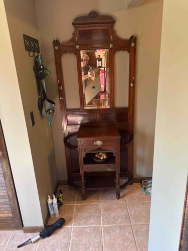 Victorian Hall Tree with Integrated Umbrella Stand