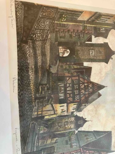 Rothenburg Tauber Plönlein Color Etching