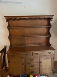 Wooden Buffet Hutch with Plate Rails