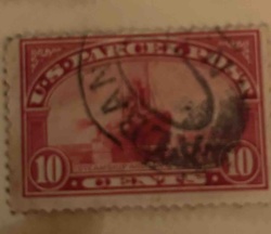 Used U.S. Parcel Post 10 Cents Stamp with "ANN" Overprint