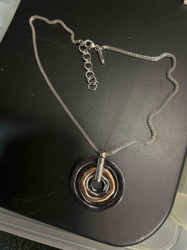 Nine West Multi-Tone Concentric Ring Pendant Necklace