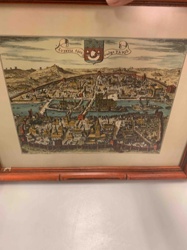 Historic Map/View of Paris (Lutetia) c. 1600