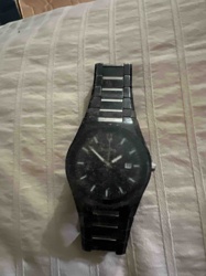 Bulova Black PVD Plated Stainless Steel Men's Wristwatch with Date Function